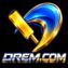 DREM GAME gaming logo with blue and golden modern design